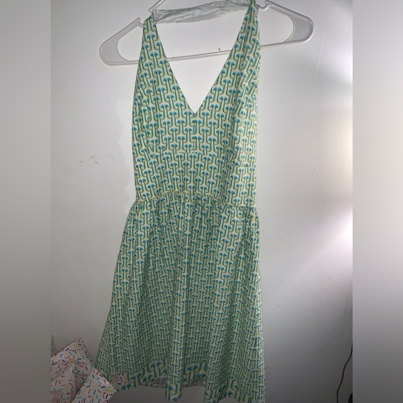 liz claiborne 70s green and blue halter dress! very 70s inspired!! - Picture 1 of 4